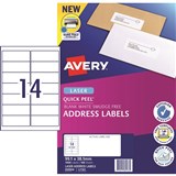 AVERY LABEL LASER L7163 14 PER SHEET 991X381 959004 BOX 100