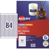 AVERY LASER LABEL L7656 84 UP WHITE  46X111MM PK25 BOX25 959018
