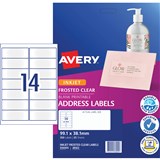 AVERY CLEAR INKJET LABELS J8563 14 LPSHT 991x381MM ADDRESS PK350
