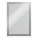 DURABLE MAGAFRAME SIGN HOLDER A4 ADHESIVE BACK SILVER PACK 2