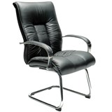 BIG BOY DIRECTORS CHAIR MEDIUM BACK WITH ARMS CANTILEVER BLACK LEATHER