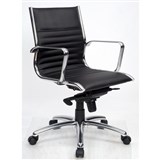 COGRA EXECUTIVE CHAIR BLACK LEATHER MEDIUM BACK