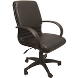 RAPIDLINE EXECUTIVE MEDIUM BACK CHAIR BLACK PADDED POLYURETHANE