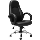 CL410 CLEO COMFORT HB CHAIR BLACK PU WITH FABRIC INLAY