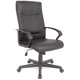 HEMSWORTH EXEC CHAIR HIGH BACK WITH ARMS SOFT RIMMED WHEELS