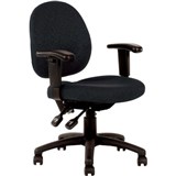 LINCOLN TYPIST CHAIR MEDIUM BACK WITH ARMS BLACK FABRIC