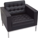 VENUS LOUNGE CHAIR SINGLE SEATER BLACK PU
