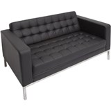 VENUS LOUNGE CHAIR TWO SEATER BLACK PU