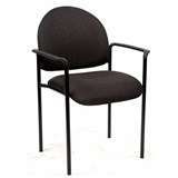 NEUTRON VISITOR CHAIR WITH ARMS BLACK FABRIC