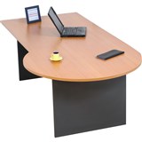 LOGAN P SHAPE DESK 2100X1050 Beech  Ironstone