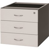 LOGAN FIXED PEDESTAL 3 Drawer White  Ironstone
