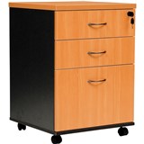 LOGAN MOBILE PEDESTAL 2 Drawer 1 File Drawer Beech  Ironstone