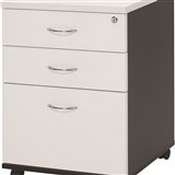 LOGAN MOBILE PEDESTAL 2 Drawer 1 File White  Ironstone