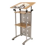 QUORUM LECTERN BEECH AND POWDER COATED SILVER