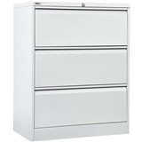 GO LATERAL FILING CABINET 3 Drawer White Satin H1016xW900xD470mm