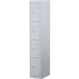 STEELCO PERSONNEL LOCKER 4 Door Silver Grey H1830xW305xD460mm
