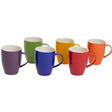 CONNOISSEUR COLOURED MUGS Assorted 300ml Polished Set of 6