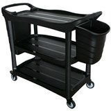 CLEANLINK TROLLEY 3 Tier With Collecting Buckets 120x50x96cm Grey