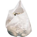 GARBAGE BAGS MEDIUM 28 LITRE 650X510MM WHITE  BLACK ROLL PK50