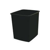 ITALPLAST WASTE BIN Fire Retardant 15Ltr Black Plastic