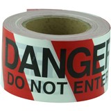 MAXISAFE BARRICADE TAPE DANGER DO NOT ENTER Black On RedWhite 75mm x 100m