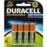 DURACELL RECHARGABLE BATTERY AA PRECHARGED CARD OF 4