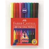 FABERCASTELL MARKERS TRIANGULAR ASSORTED 10s