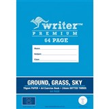 WRITER PREMIUM EXERCISE BOOK A4 64 page GroundGrassSky 24MM DOTTED THIRDS
