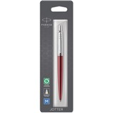PARKER JOTTER BALLPOINT PEN KENSINGTON RED CHROME TRIM BLUE