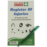 TRAFALGAR REGISTER OF INJURIES BOOK AND PEN FAC