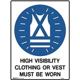 BRADY MANDATORY SIGN HiVisibility Clothing 450x600mm Polypropylene