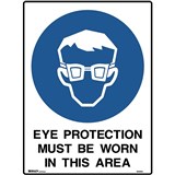 BRADY MANDATORY SIGN Eye Protection 450x600mm Polypropylene