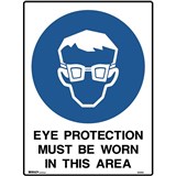 BRADY MANDATORY SIGN Eye Protection 450x600mm Metal