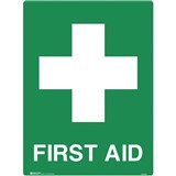 BRADY EMERGENCY SIGN First Aid 600x450mm Metal