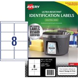 AVERY IDENTIFICATION LASER ULTRA RESISTANT WHITE L7914 991X677MM 8UP 80 LABELS