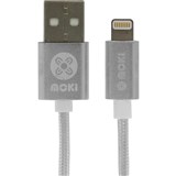 MOKI BRAIDED LIGHTNING CABLE 90CM SILVER