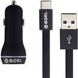 Moki TypeC Cable With Car Charger Black