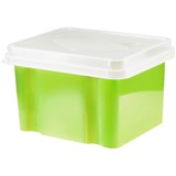 Italplast Storage  File Box Lime Base  Clear Lid