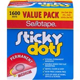 SELLOTAPE STICKY DOTS PERMANENT ADHESIVE DOTS CLEAR PK1600 990004
