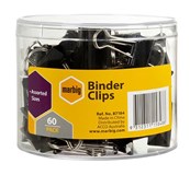 MARBIG BINDER CLIPS ASSORTED SIZES FOLDBACK CLIPS TUB 60