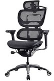 ERGO1 HIGH BACK EXECUTIVE CHAIR WITH ARMS AND HEADREST MESH BACK BLACK