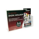 DEFLECTO SIGN HOLDER WITH DL BROCHURE POCKET