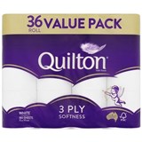QUILTON WHITE TOILET TISSUE 3 PLY PK36