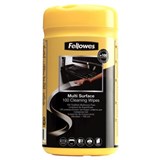 FELLOWES 99715 MULTI PURPOSE CLEANING WIPES TUB 100 9971518