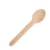 WOODEN FSC 100 CUTLERY SPOON 160MM CTN1000 WAX COATED