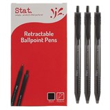 BALLPOINT PEN RETRACTABLE MEDIUM BLACK STAT 48003