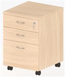 MOBILE PEDESTAL 2 DRAWER 1 FILE OAK LOCKABLE