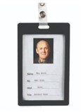 REXEL ID PLASTIC CARD HOLDER PORTRAIT BLACK PK6