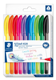 STAEDTLER TRIANGULAR BALLPOINT PEN 4320 MEDIUM ASSORTED BX10