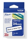 BROTHER TZE251 PTOUCH TAPE 24MMX8M BLACK ON WHITE